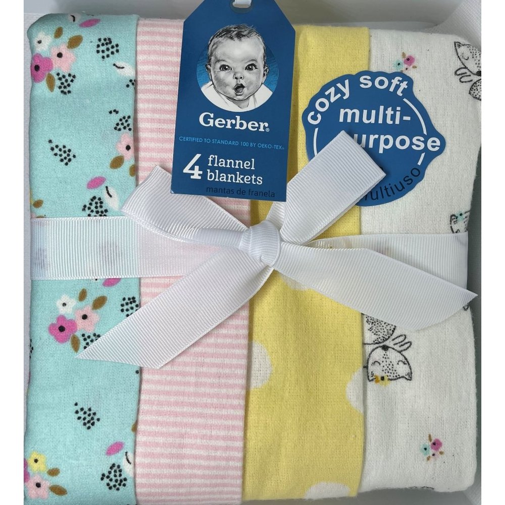 Gerber Baby Cozy Soft Multi-Purpose 4 Flannel Blankets